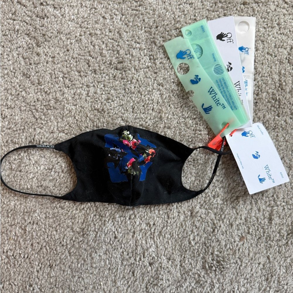 Off-White Black Mask with Blue and Orange Accents NWT Virgil Era